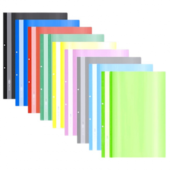 Купить Скоросшиватель пластиковый А4  "Economix" Light с перфорацией, 140/100мкм (микс.) оптом